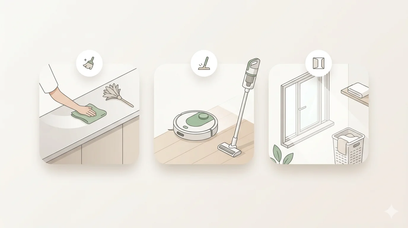 Simple cleaning routine setup